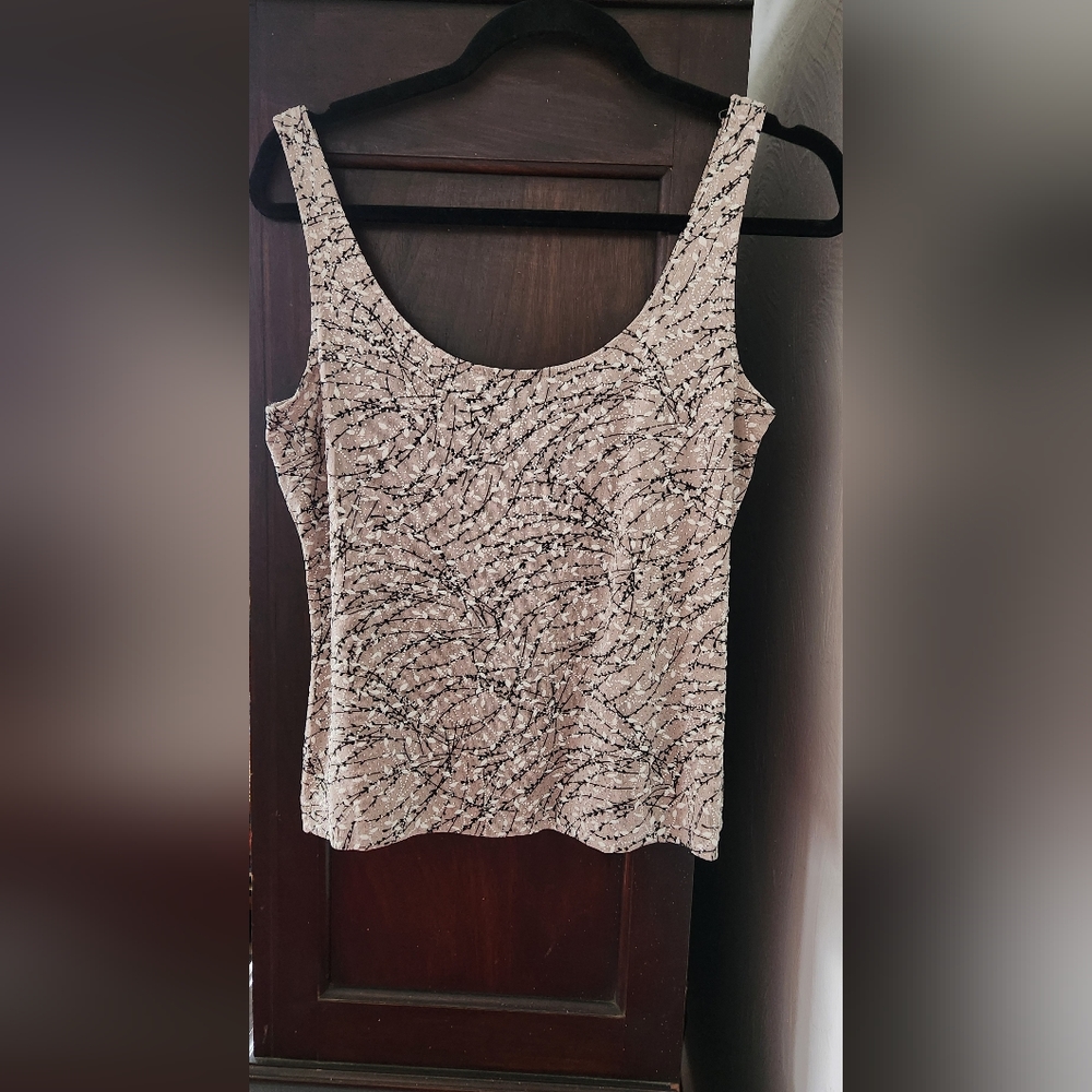 Alex Evenings dressy tank cami size M beige with embellishments